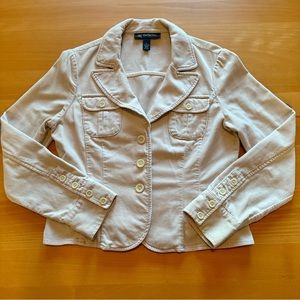 INC International Concepts Velvet Winter White Jacket EUC SZ M